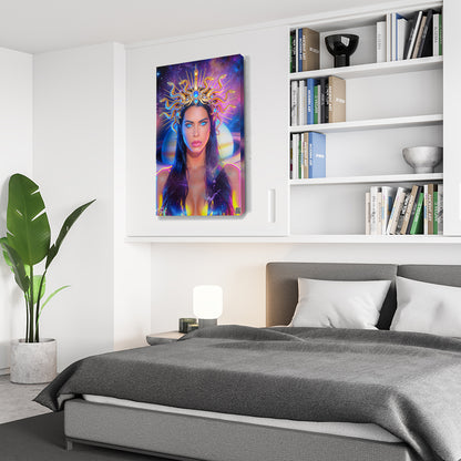 Galactic Medusa – Featuring Stella Versini – Displayed on a wall in a bedroom